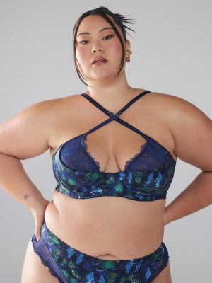 Baroque Butterfly Lace Quarter-Cup Bra