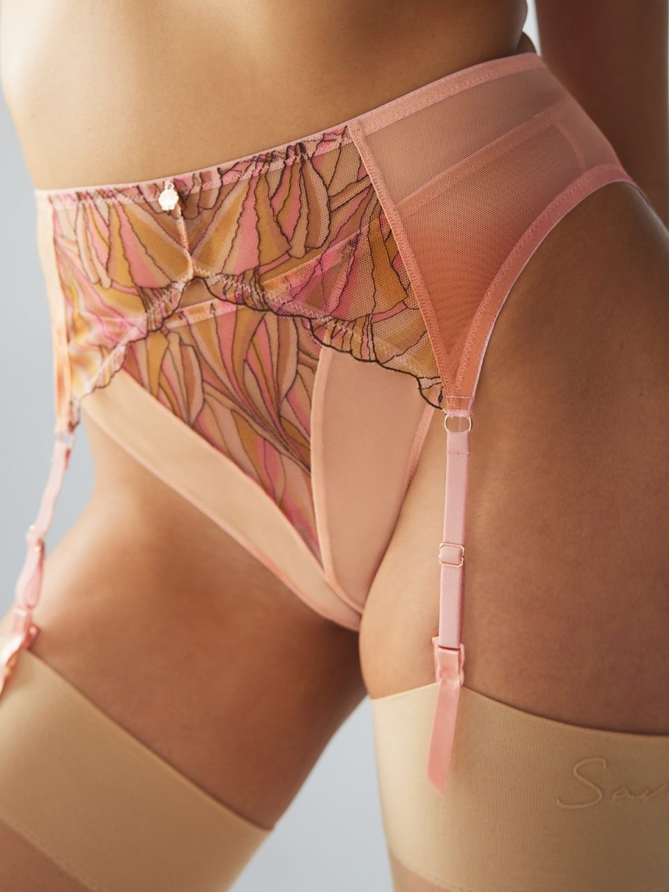 Beneath The Surface Embroidered Garter