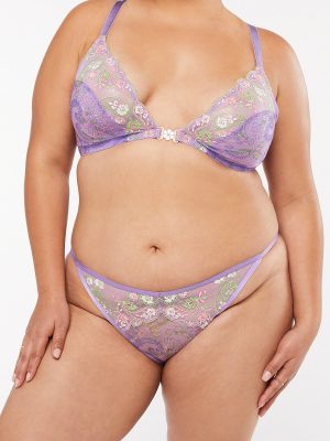 Bohemian Paisley Embroidered String Bikini