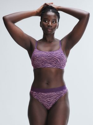 Cotton Essentials Lace-Trim Mid-Rise Thong Panty