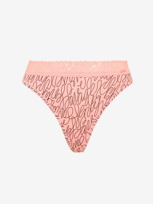 Cotton Essentials Lace-Trim Thong Panty