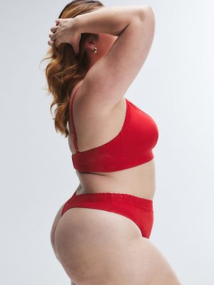 Cotton Essentials Lace-Trim Triangle Bralette