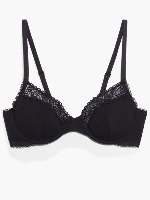 Cotton Essentials Lace-Trim Unlined Bra