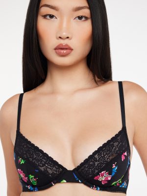 Cotton Essentials Lace-Trim Unlined Bra