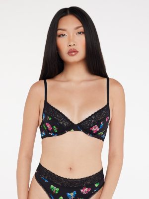 Cotton Essentials Lace-Trim Unlined Bra