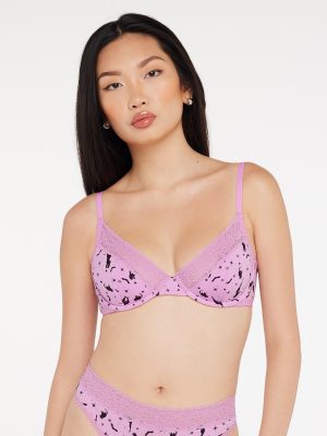 Cotton Essentials Lace-Trim Unlined Bra