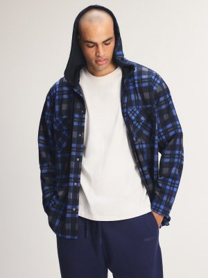 Faded Feels Hooded Button Up Shirt