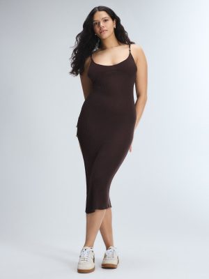 Featherweight Knit Slit Dress