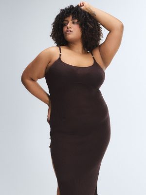 Featherweight Knit Slit Dress