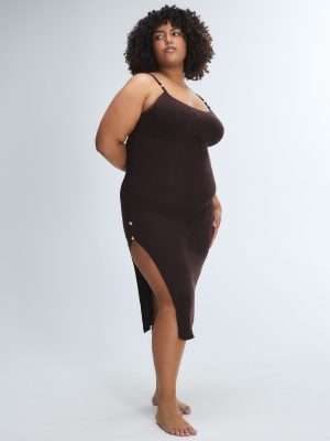 Featherweight Knit Slit Dress