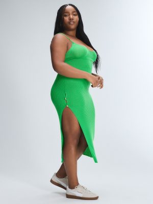 Featherweight Knit Slit Dress