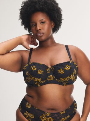 Feline Floral Lace Unlined Balconette Bra