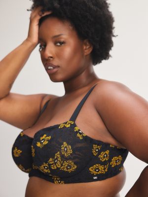 Feline Floral Lace Unlined Balconette Bra