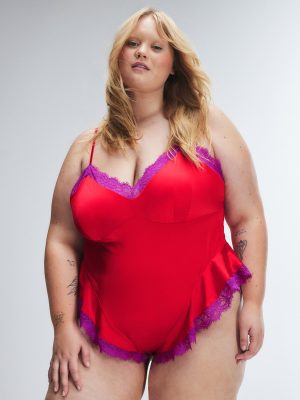 Nite Shade Lace-Trim Sleep Teddy