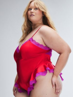 Nite Shade Lace-Trim Sleep Teddy