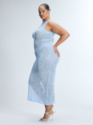 Luxe Lace Sheer Knit Column Dress