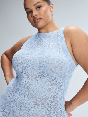 Luxe Lace Sheer Knit Column Dress