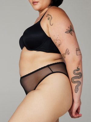 Mesh Crotchless High-Leg Bikini