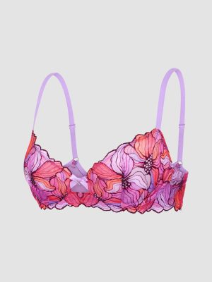 Mosaic Floral Lace Unlined Demi Bra
