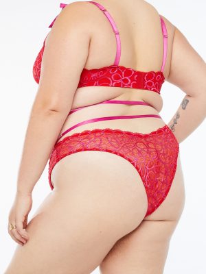 Ribbon Writing Lace Brazilian with Removable Tie