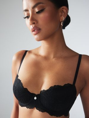 Ripple Effect Lace Padded Balconette Bra