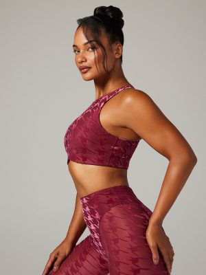 Risque Taker Houndstooth Medium-Impact Sports Bra