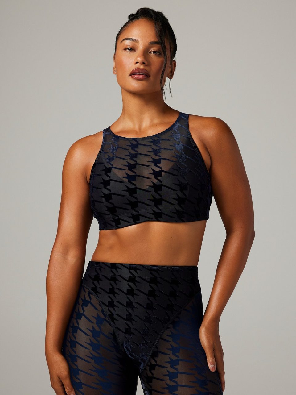 Risque Taker Houndstooth Medium-Impact Sports Bra