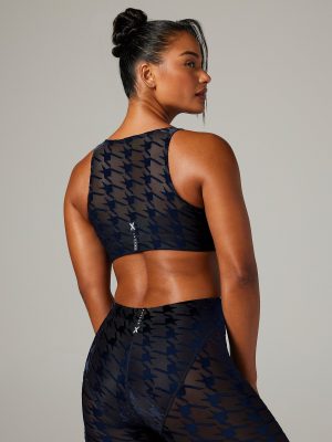 Risque Taker Houndstooth Medium-Impact Sports Bra