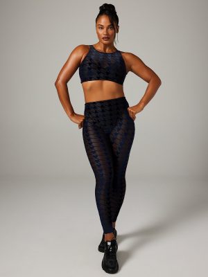 Risque Taker Houndstooth Medium-Impact Sports Bra