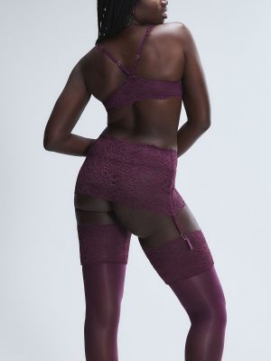 Romantic Corded Lace Metallic Garter Skirt