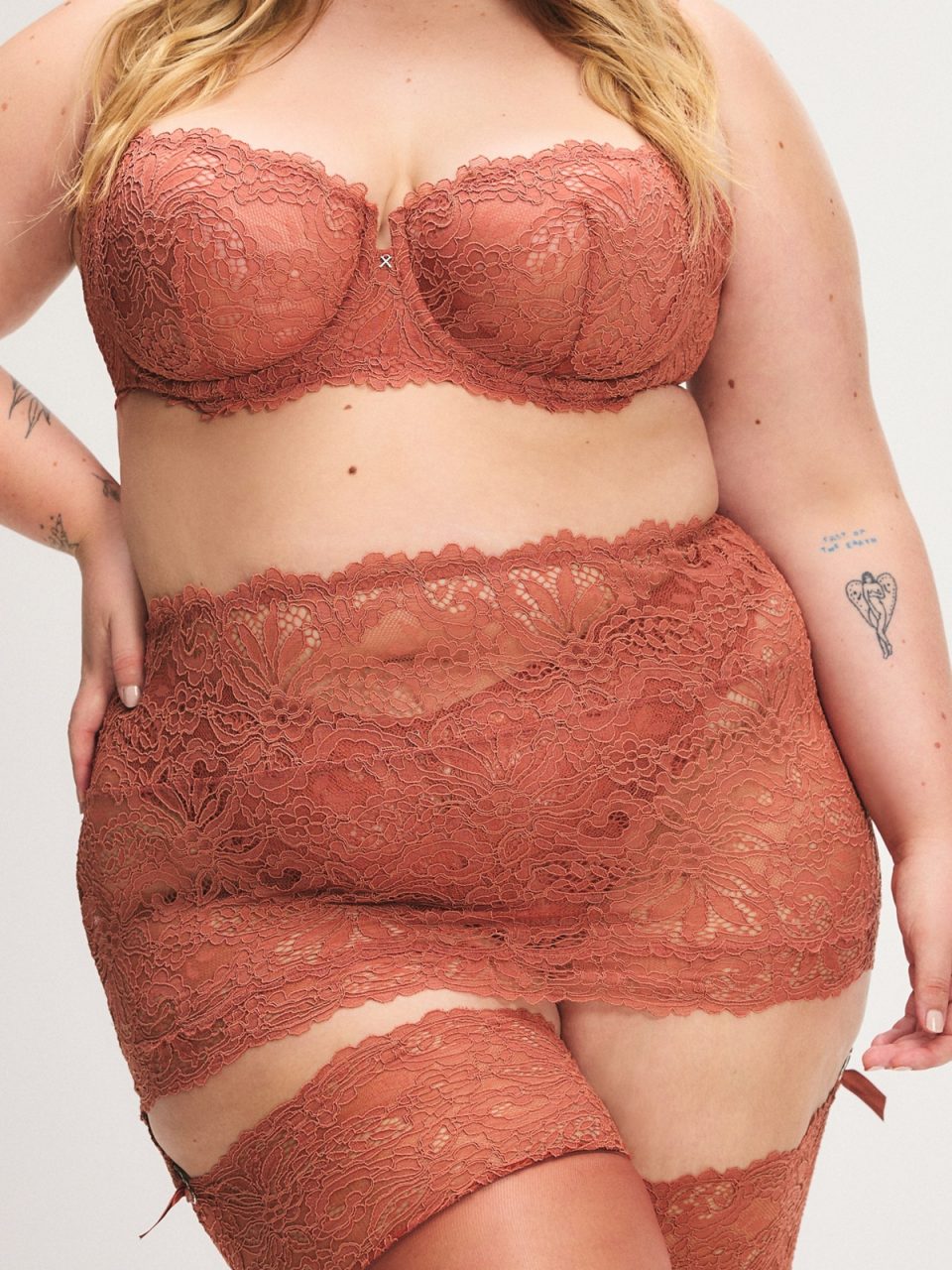 Romantic Corded Lace Garter Skirt