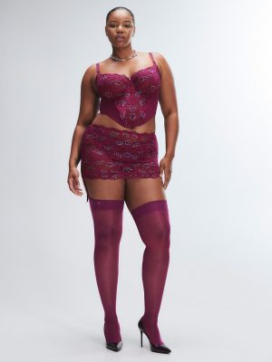 Romantic Corded Lace Metallic Garter Skirt