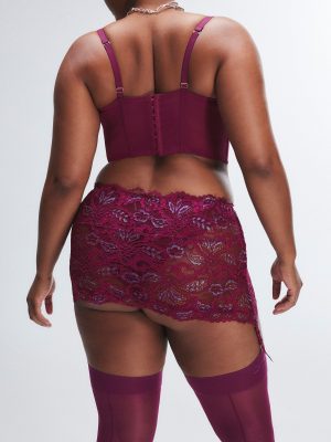 Romantic Corded Lace Metallic Garter Skirt