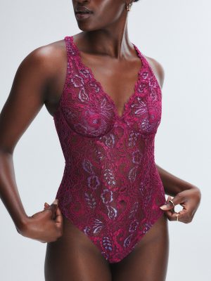 Romantic Corded Lace Underwire Teddy