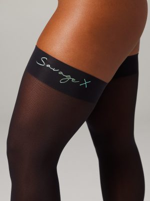 Savage X Monogram Micro Fishnet Stockings