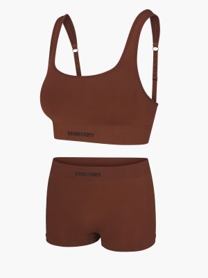 Seamless Scoop-Neck Bralette & Boy Short 2-Piece Set