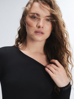 Seamless Long-Sleeve Bodysuit Teddy