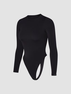 Seamless Long-Sleeve Bodysuit Teddy