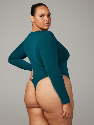Seamless Long-Sleeve Bodysuit Teddy