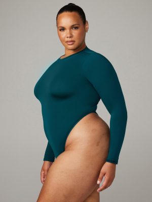 Seamless Long-Sleeve Bodysuit Teddy