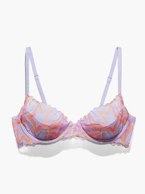 Shining Star Embroidered Half Cup Plunge Bra