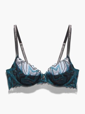 Shining Star Embroidered Half Cup Plunge Bra
