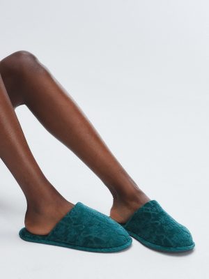 Women’s Signature Script Velour Slippers