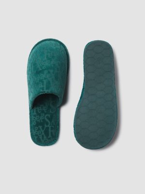 Women’s Signature Script Velour Slippers