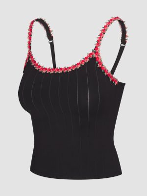 Sleek Stitch Modal Rosette-Trim Sleep Cami