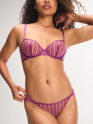 Strappy Hour Striped Lightly Lined Semi-Demi Bra