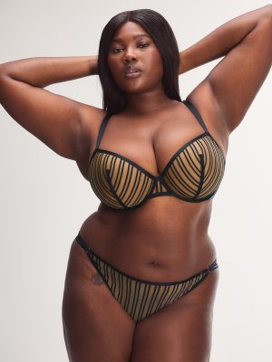 Strappy Hour Striped Lightly Lined Semi-Demi Bra