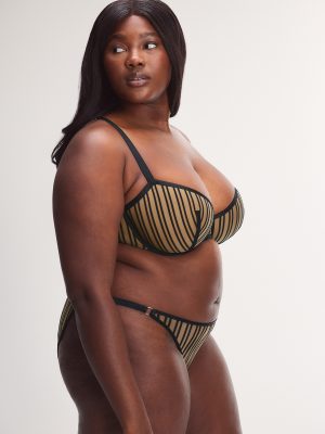 Strappy Hour Striped Lightly Lined Semi-Demi Bra