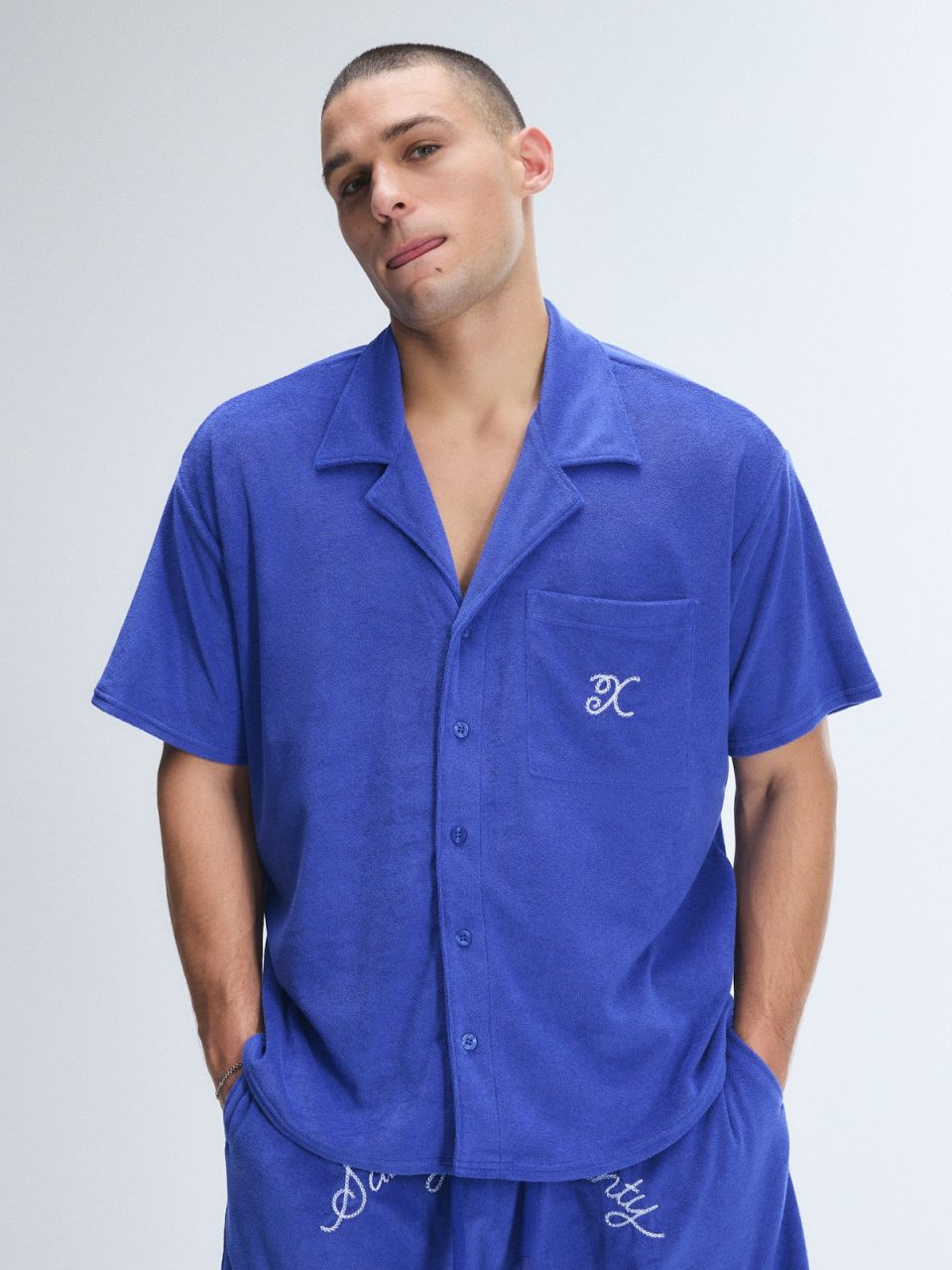 Terry Ease Button-Up Shirt