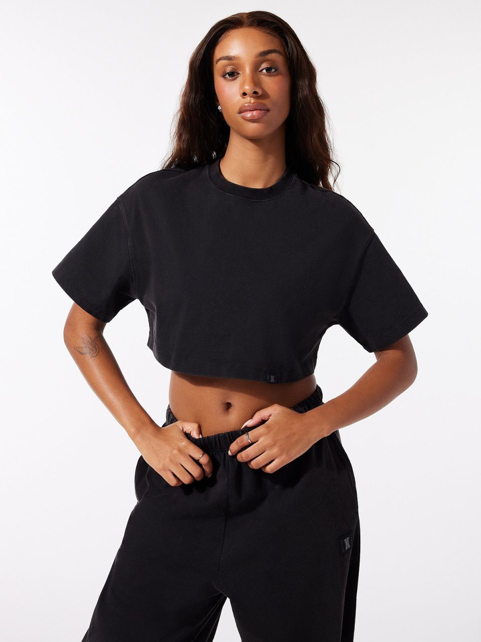 Essential Heavy Jersey Washed Cropped Tee